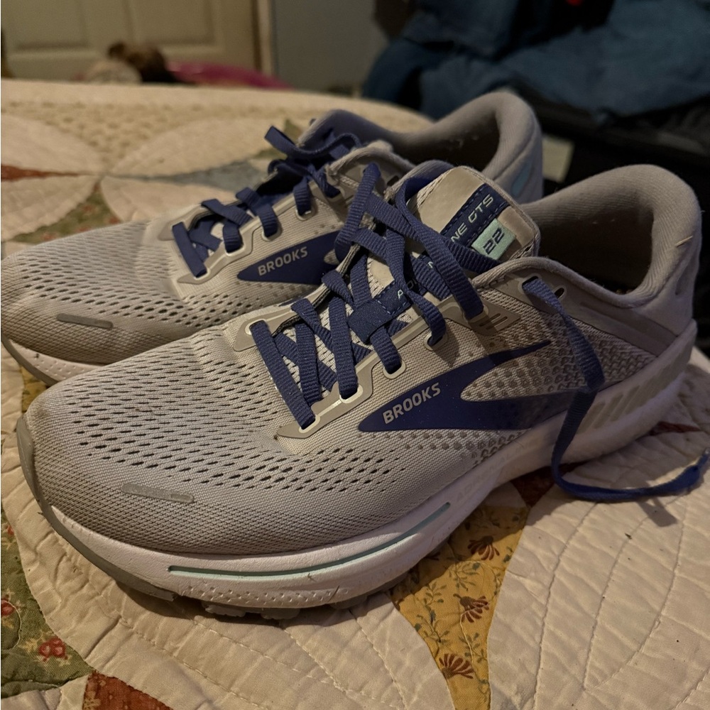 Brooks Gray and Blue Running Shoes/ Men’s Size 10